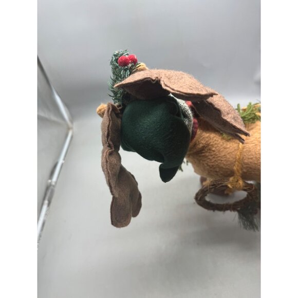 Christmas Standing Plush Moose Figurine With Holiday Decor 19" Tall READ - Picture 9 of 10